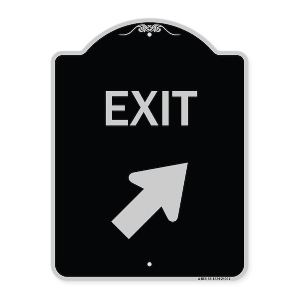 Exit Exit with Right Arrow Heavy-Gauge Aluminum Architectural Sign, 24" H, 18" L, BS-1824-24031